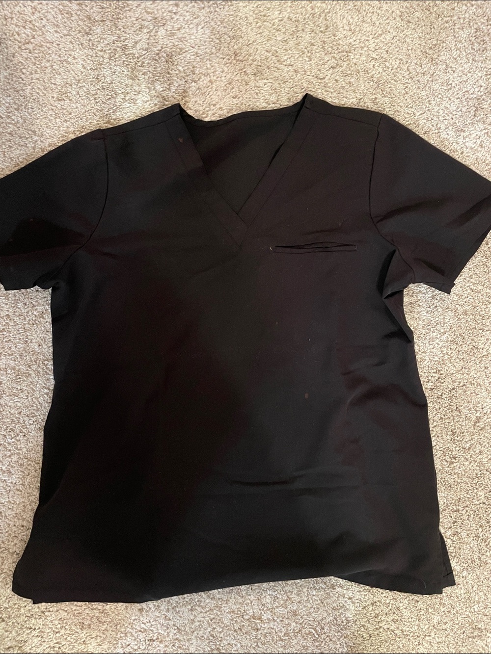 Mandala Classic Black V-Neck Scrub Top